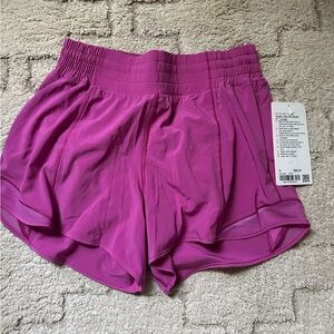 Lululemon Hotty Hot High Rise 4” shorts size 8 Pink Pow Tone